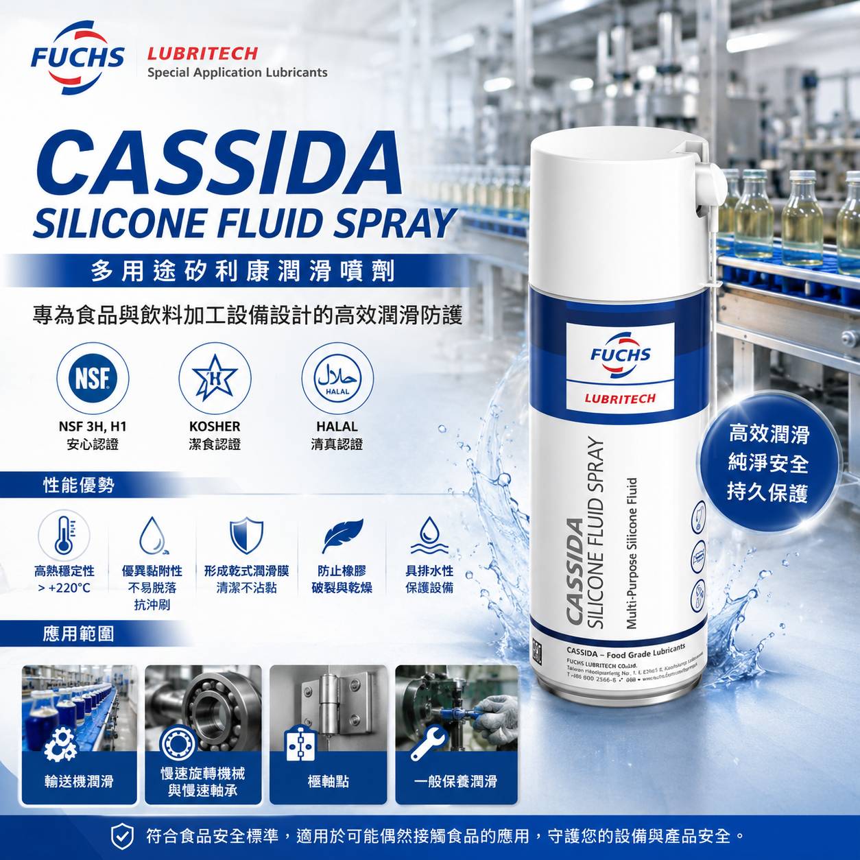 FUCHS CASSIDA SILICONE FLUID SPRAY(食品級多用途矽利康潤滑噴劑)_00