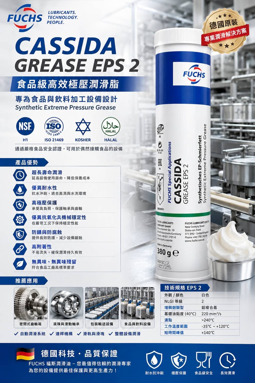 FUCHS Cassida Grease EPS 2(食品級高效極壓潤滑脂)_00
